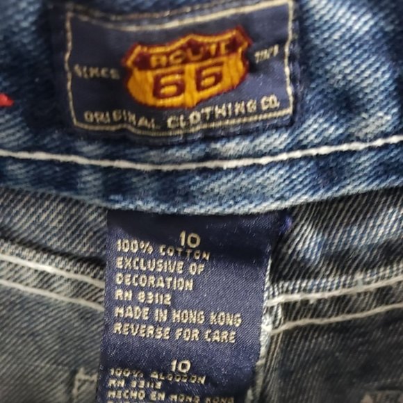 vintage jean shorts embroidered medium dark wash - Picture 7 of 7